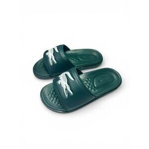 lacoste men's Croco Slide Sandal Dark Green Size 7